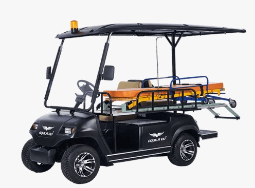 BTS Ambulance electric golf cart with stretcher bay